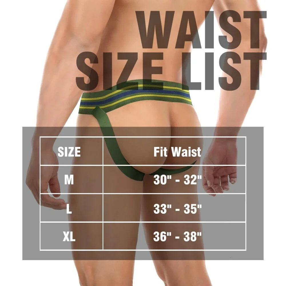 JOCKLAND Men's Green Jock Strap Wide Band Mesh Male Underwear Jockstrap M - NWT